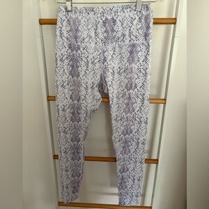 Apana Purple and White Snake Skin Print Leggings